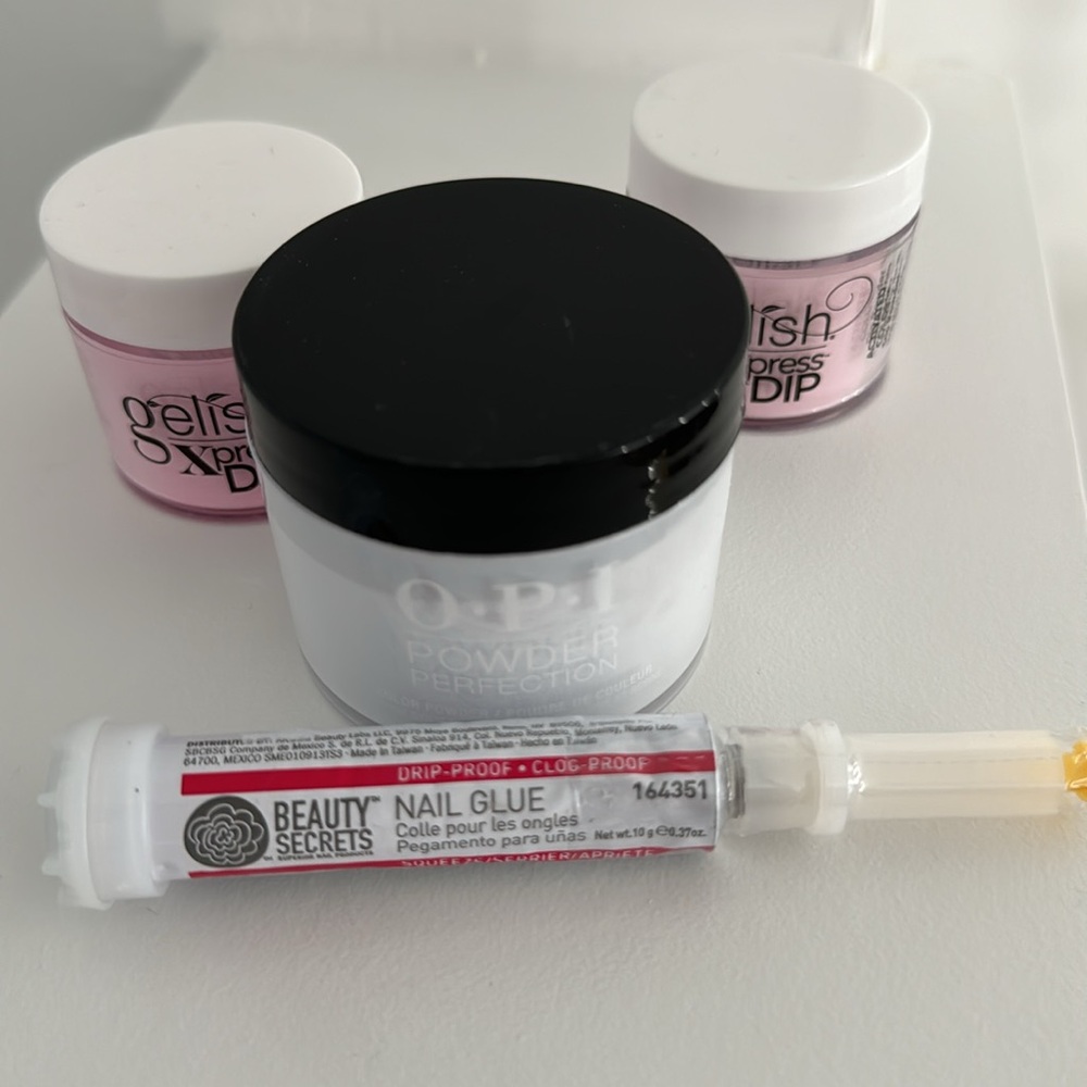 OPI Powder Perfection & Gelish Xpress Dip Powder Set with Beauty Secrets Glue